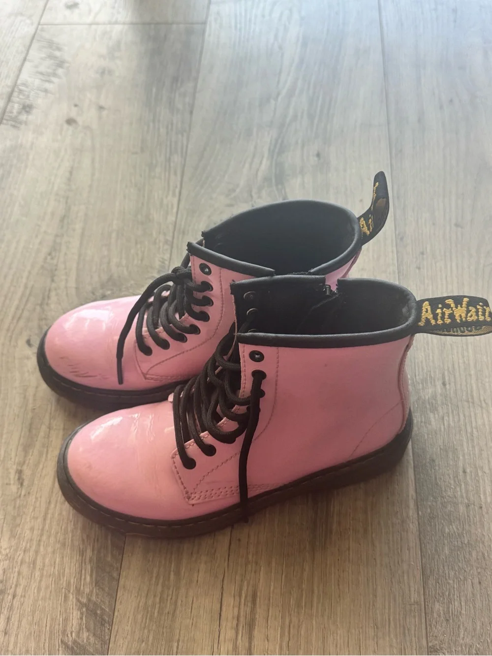 Dr. Martens 1460J Pink Lace-Up Combat Boots - Kid Fashion Ankle Boots